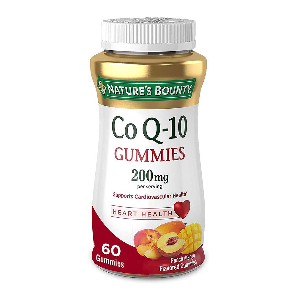 Natures Bounty Co Q-10 200 mg Gummies, Peach Mango Flavor, Energy Support, 60 ea